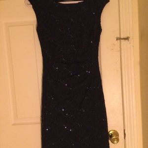 Ralph Lauren black sequins and lace cocktail dress